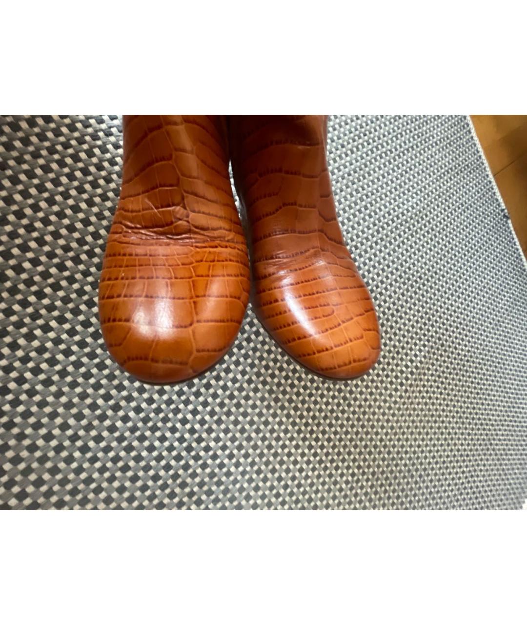 TWIN-SET Коричневые кожаные сапоги, фото 7