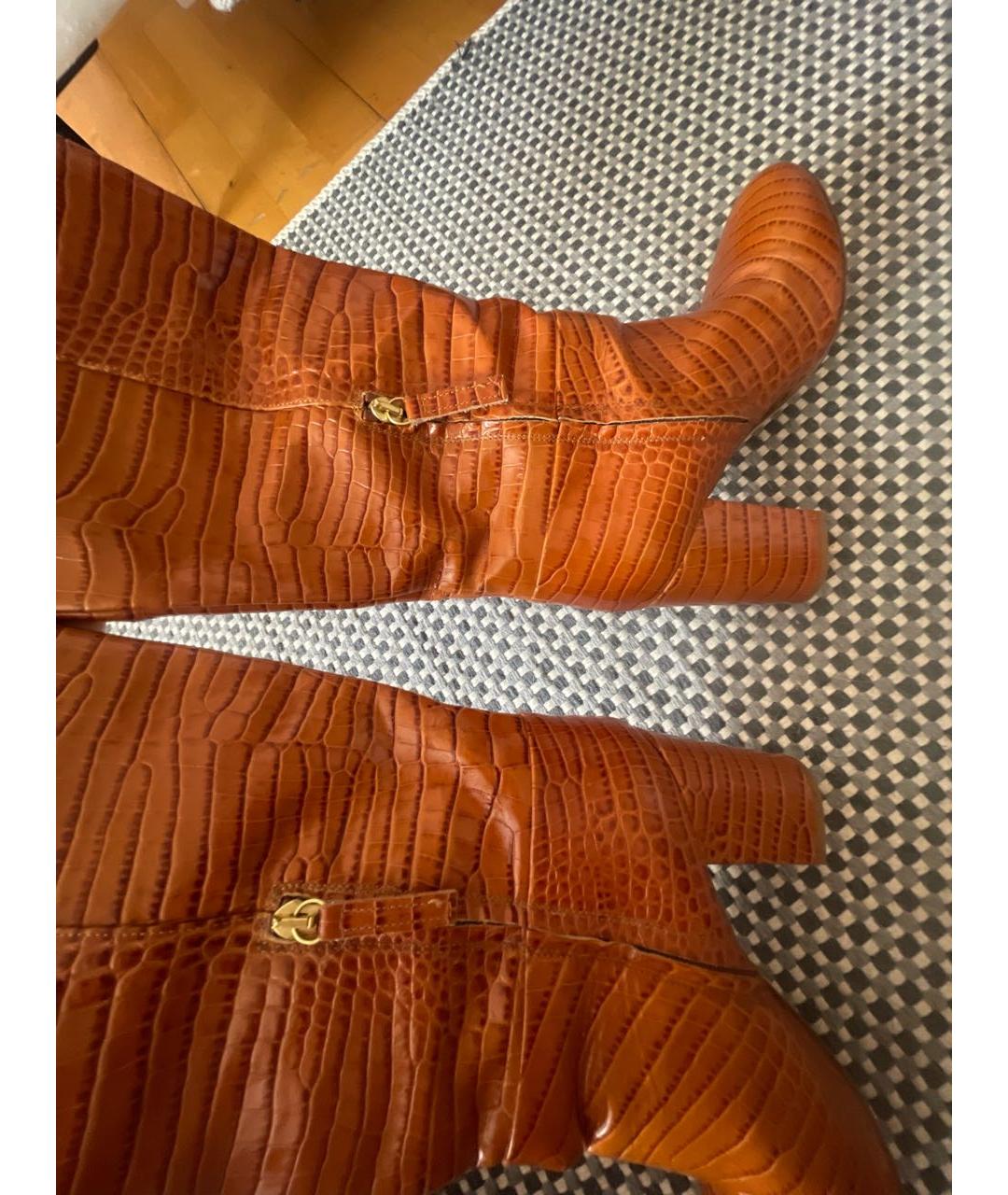 TWIN-SET Коричневые кожаные сапоги, фото 8