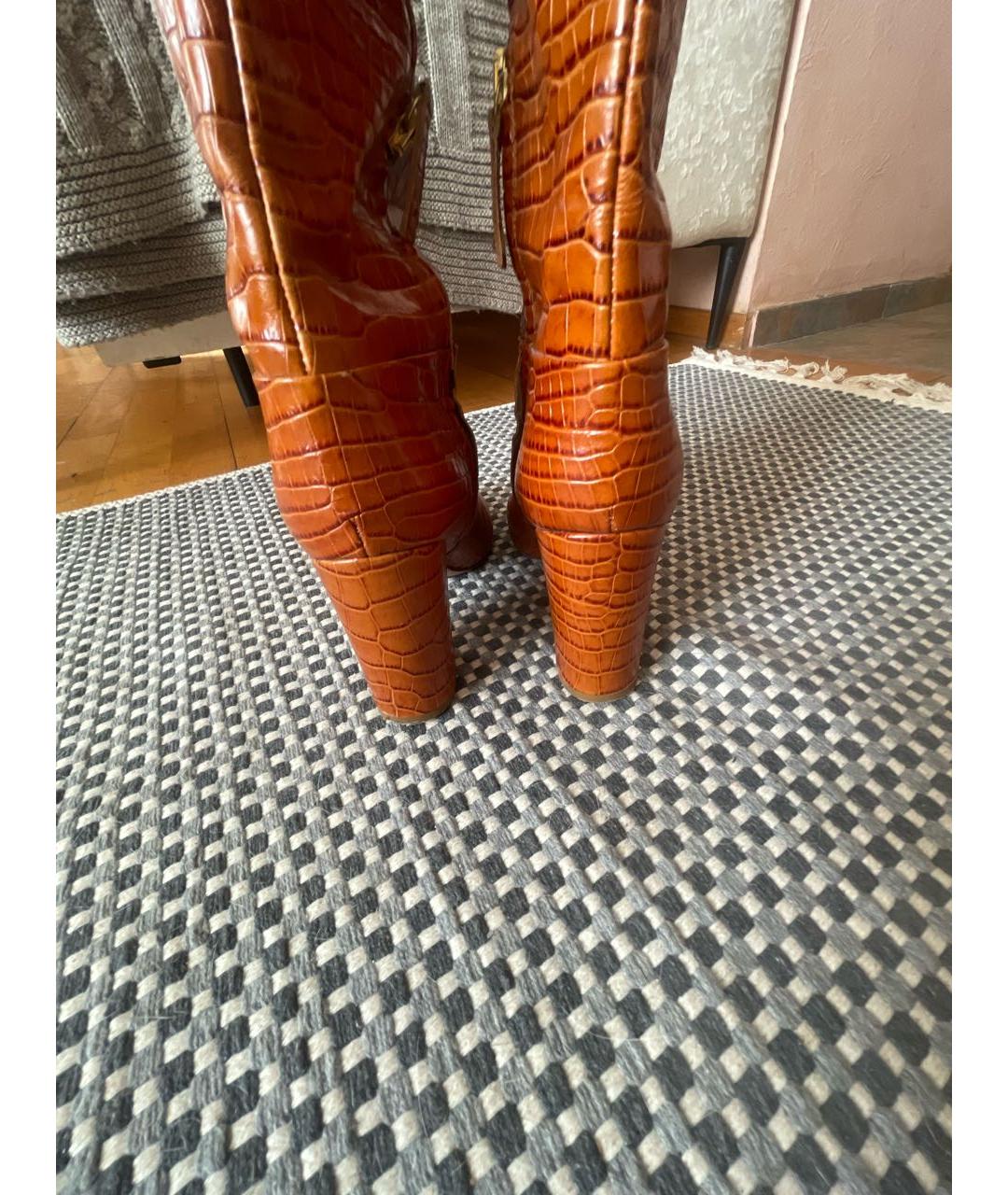 TWIN-SET Коричневые кожаные сапоги, фото 4