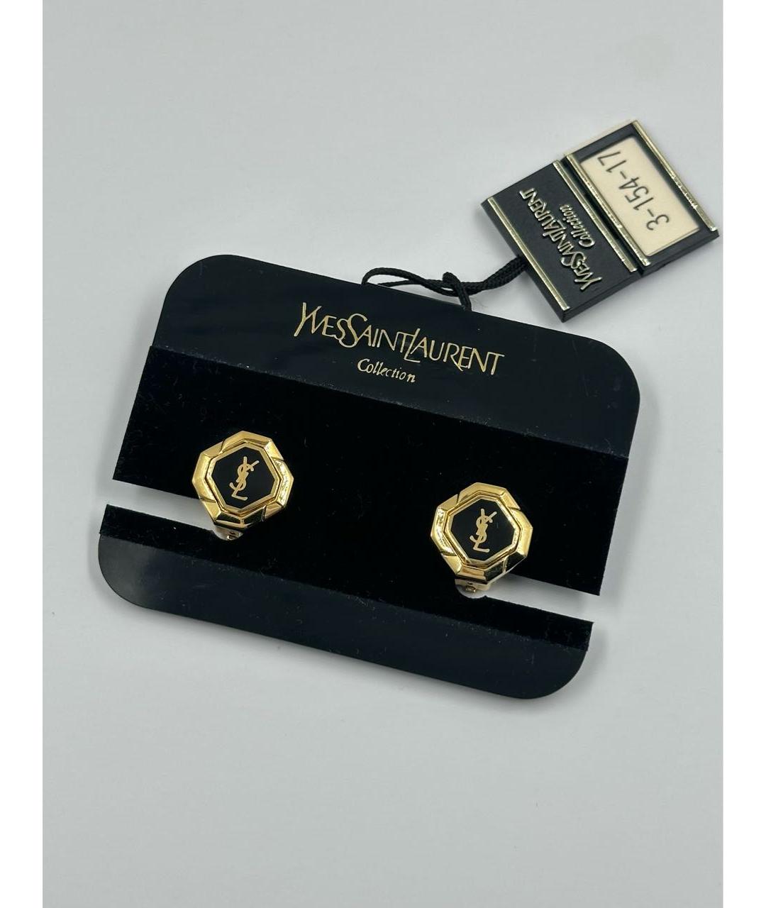 SAINT LAURENT Золотые позолоченные клипсы, фото 2