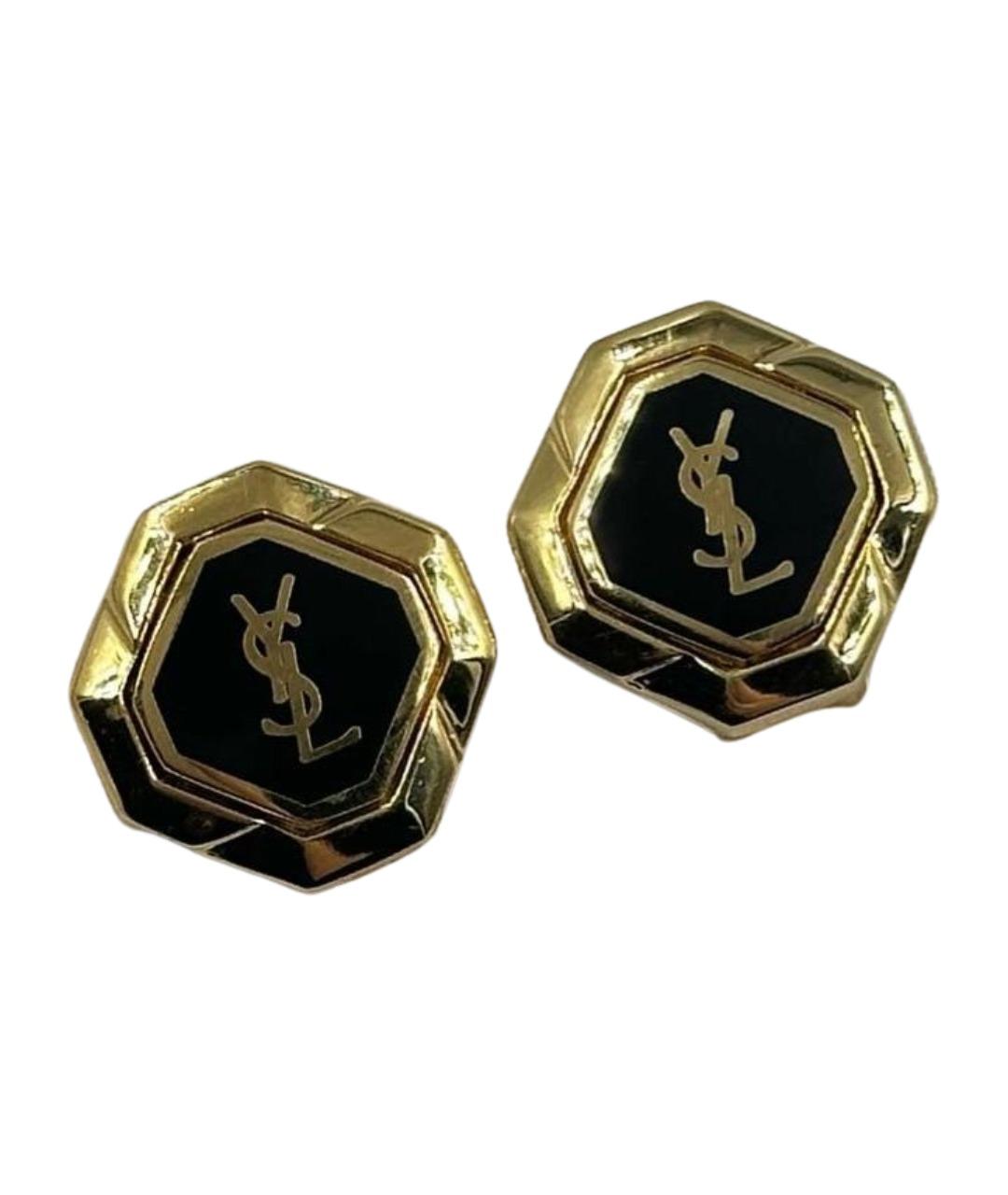 SAINT LAURENT Золотые позолоченные клипсы, фото 1