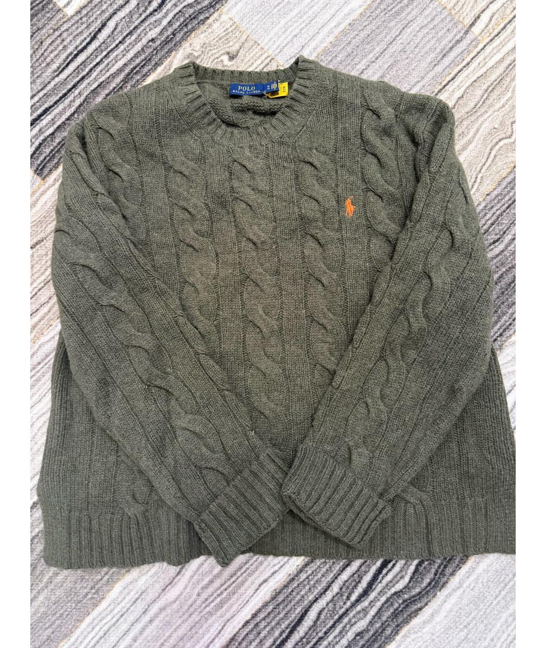 POLO RALPH LAUREN Хаки кашемировый джемпер / свитер, фото 5