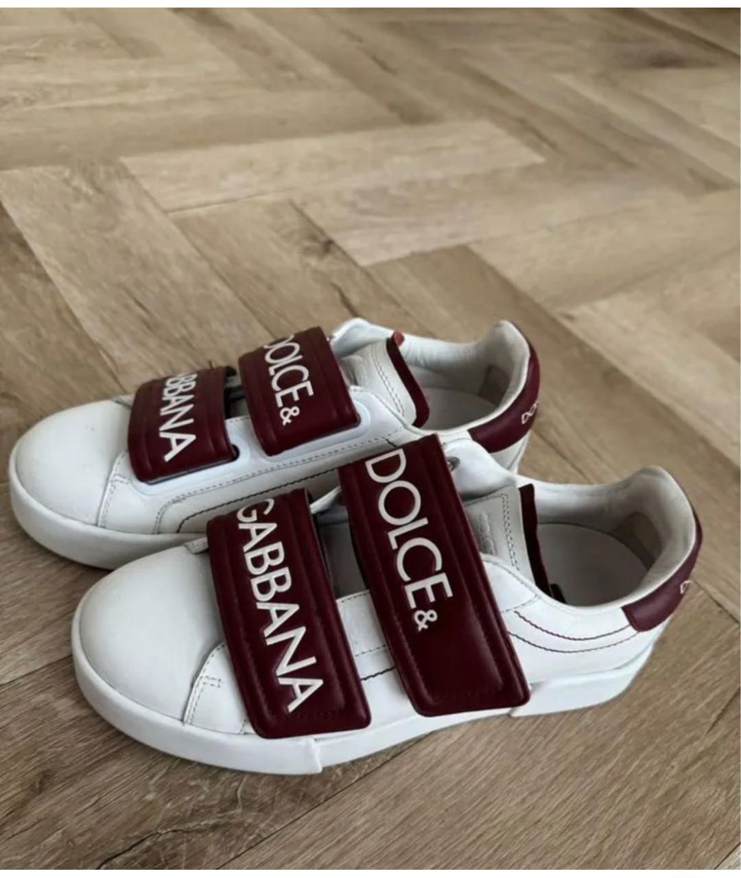 DOLCE&GABBANA Белые кожаные кеды, фото 6