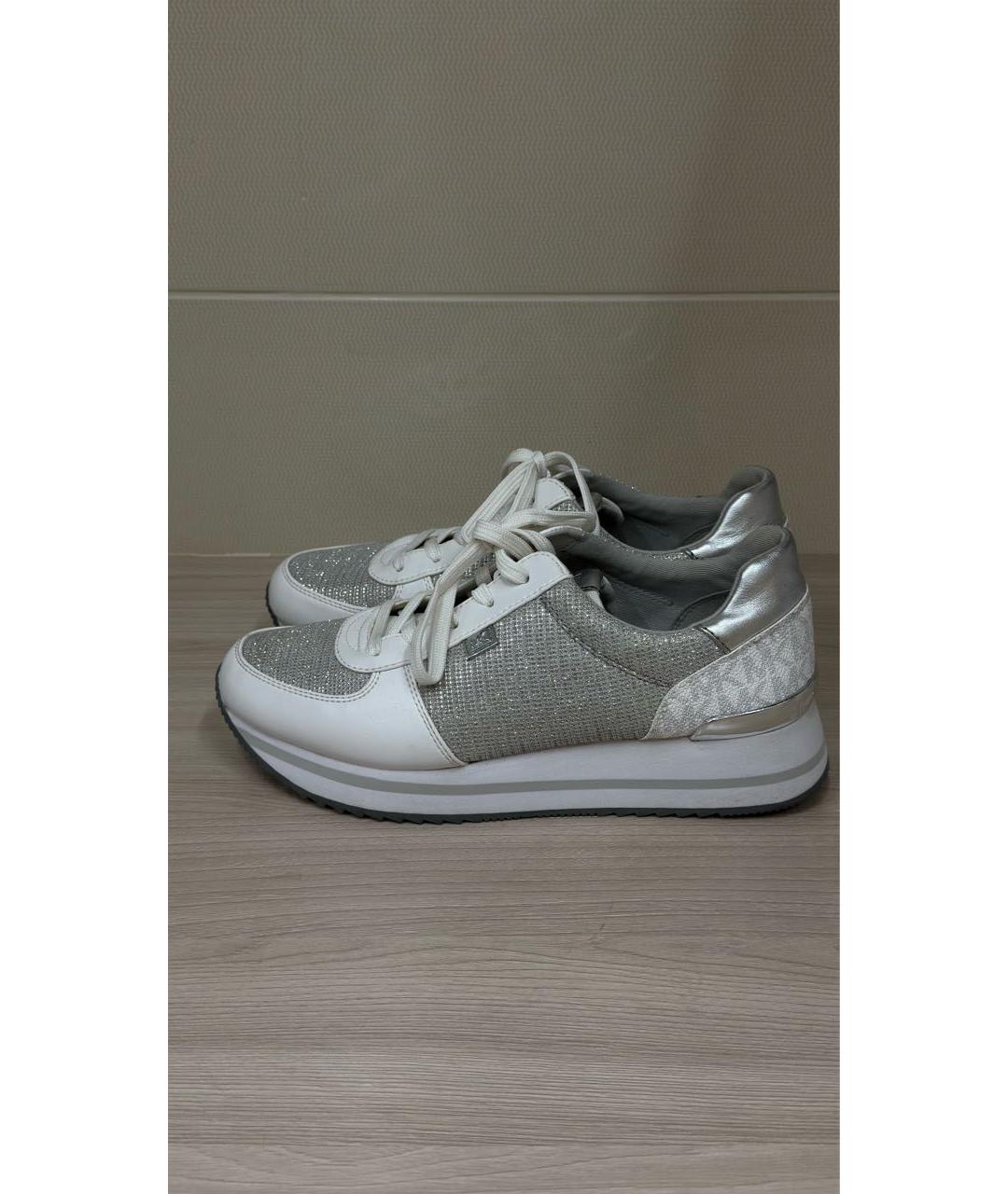 MICHAEL KORS Белые кожаные кроссовки, фото 7