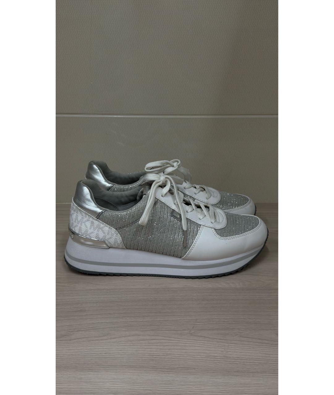 MICHAEL KORS Белые кожаные кроссовки, фото 8