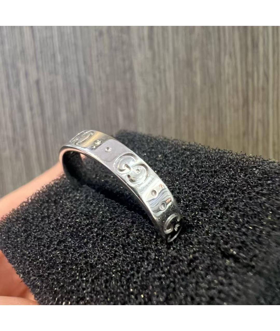 GUCCI Серебряное кольцо из белого золота, фото 5
