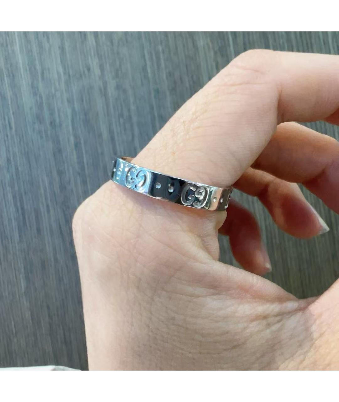 GUCCI Серебряное кольцо из белого золота, фото 3
