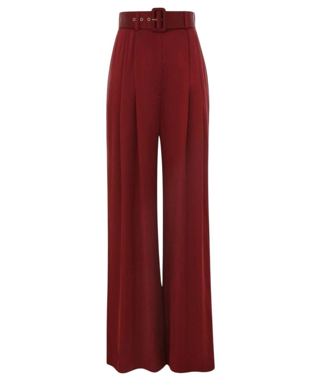 ZIMMERMANN Бордовые брюки широкие, фото 1
