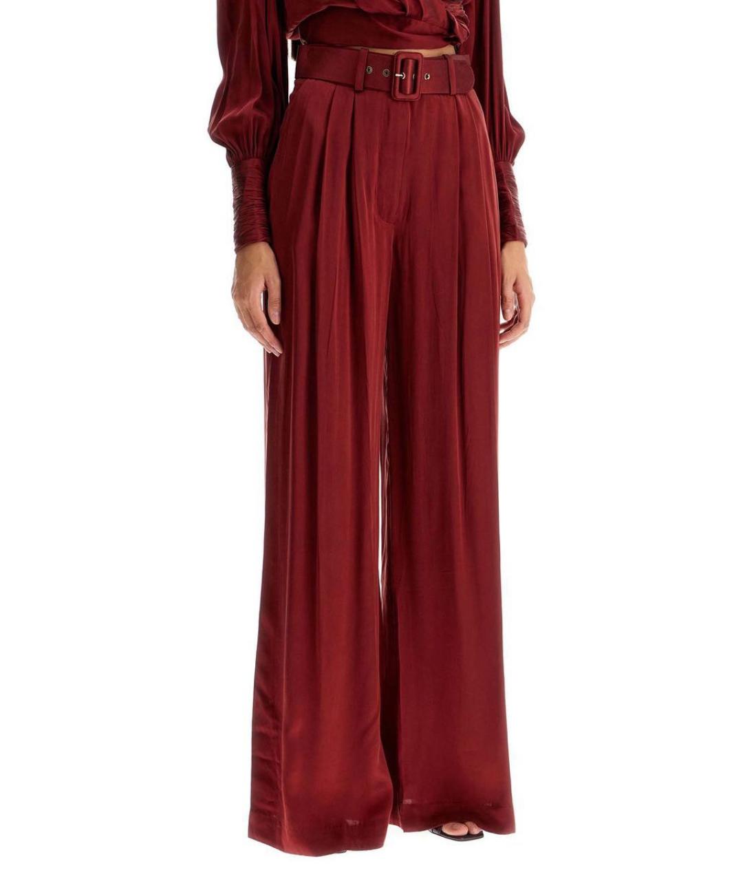 ZIMMERMANN Бордовые брюки широкие, фото 3