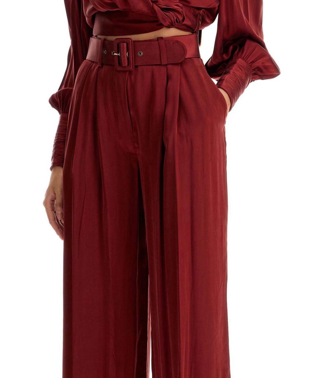 ZIMMERMANN Бордовые брюки широкие, фото 2