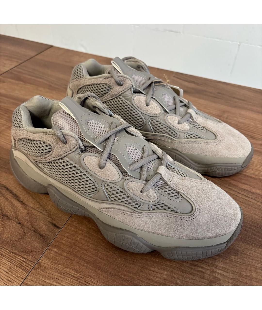 ADIDAS YEEZY Серые замшевые низкие кроссовки / кеды, фото 2