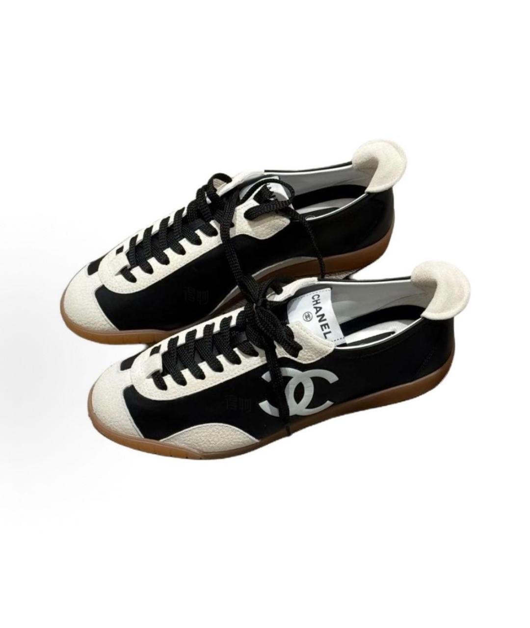 CHANEL Черные кожаные кеды, фото 2
