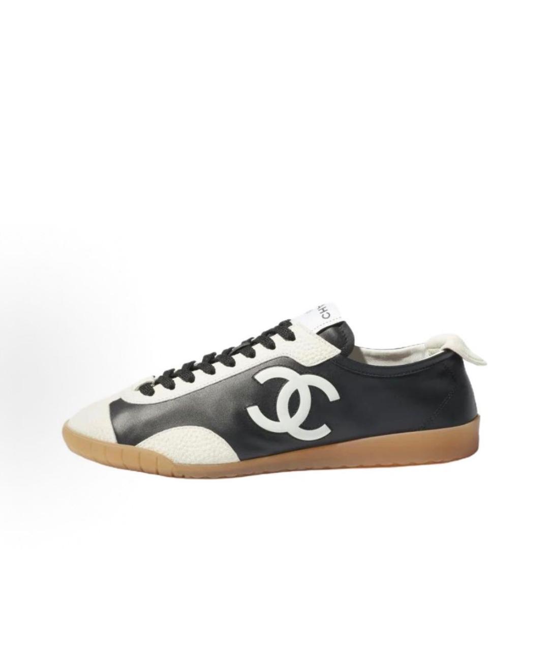 CHANEL Черные кожаные кеды, фото 5