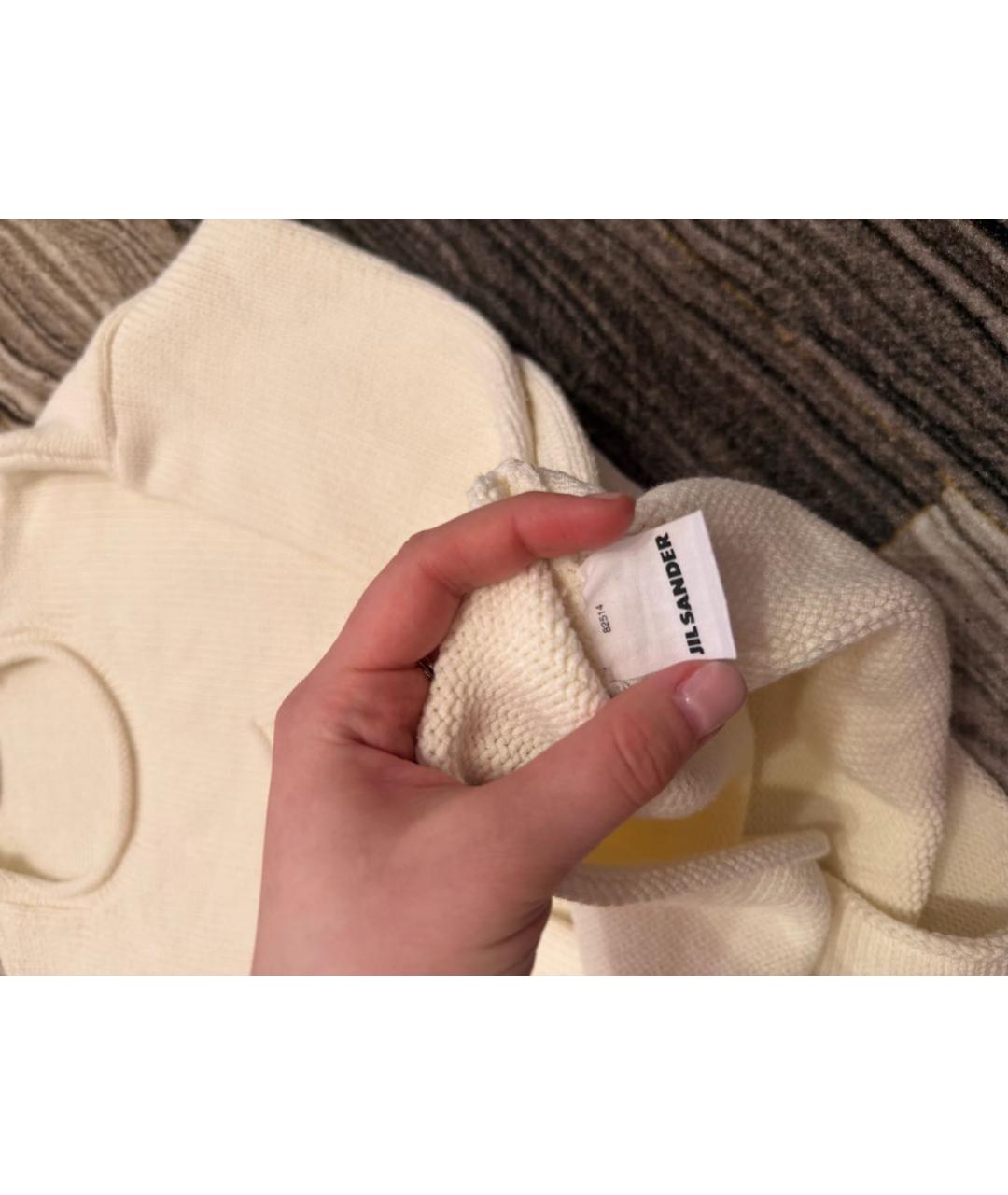 JIL SANDER Белый хлопковый джемпер / свитер, фото 4