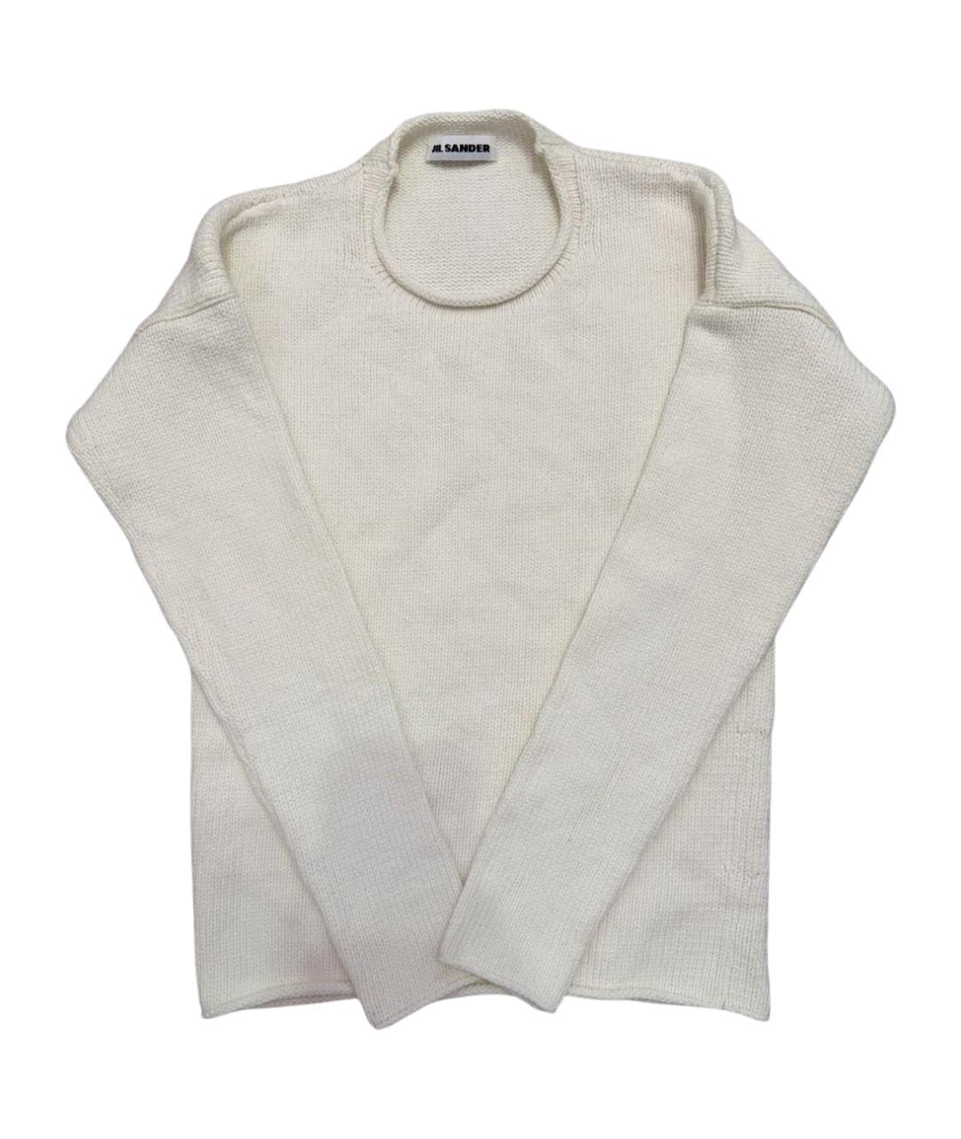 JIL SANDER Белый хлопковый джемпер / свитер, фото 1