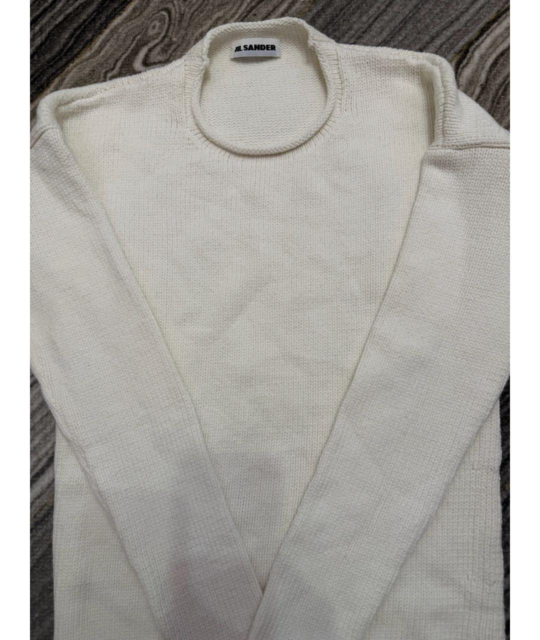 JIL SANDER Белый хлопковый джемпер / свитер, фото 2