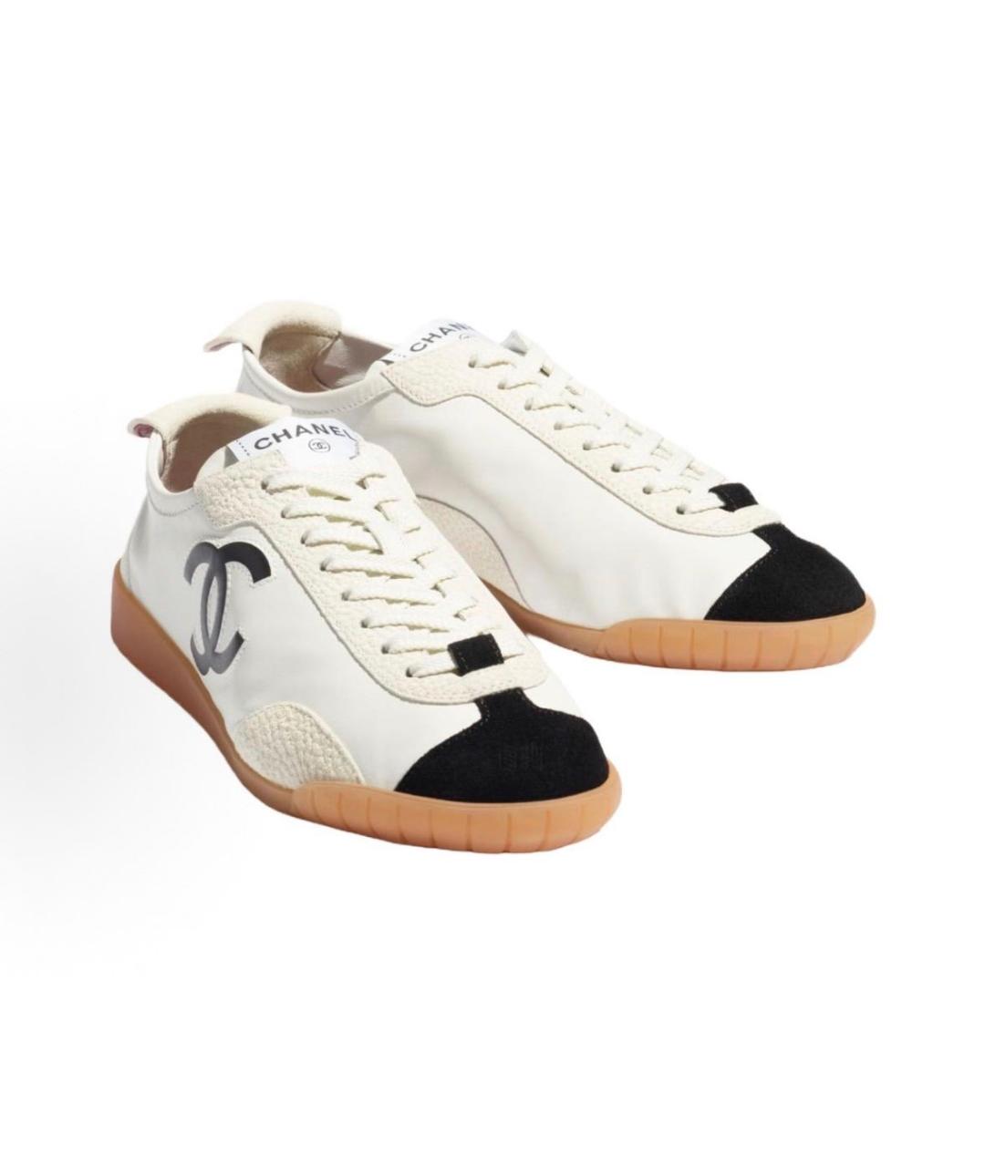 CHANEL Белые кожаные кеды, фото 2