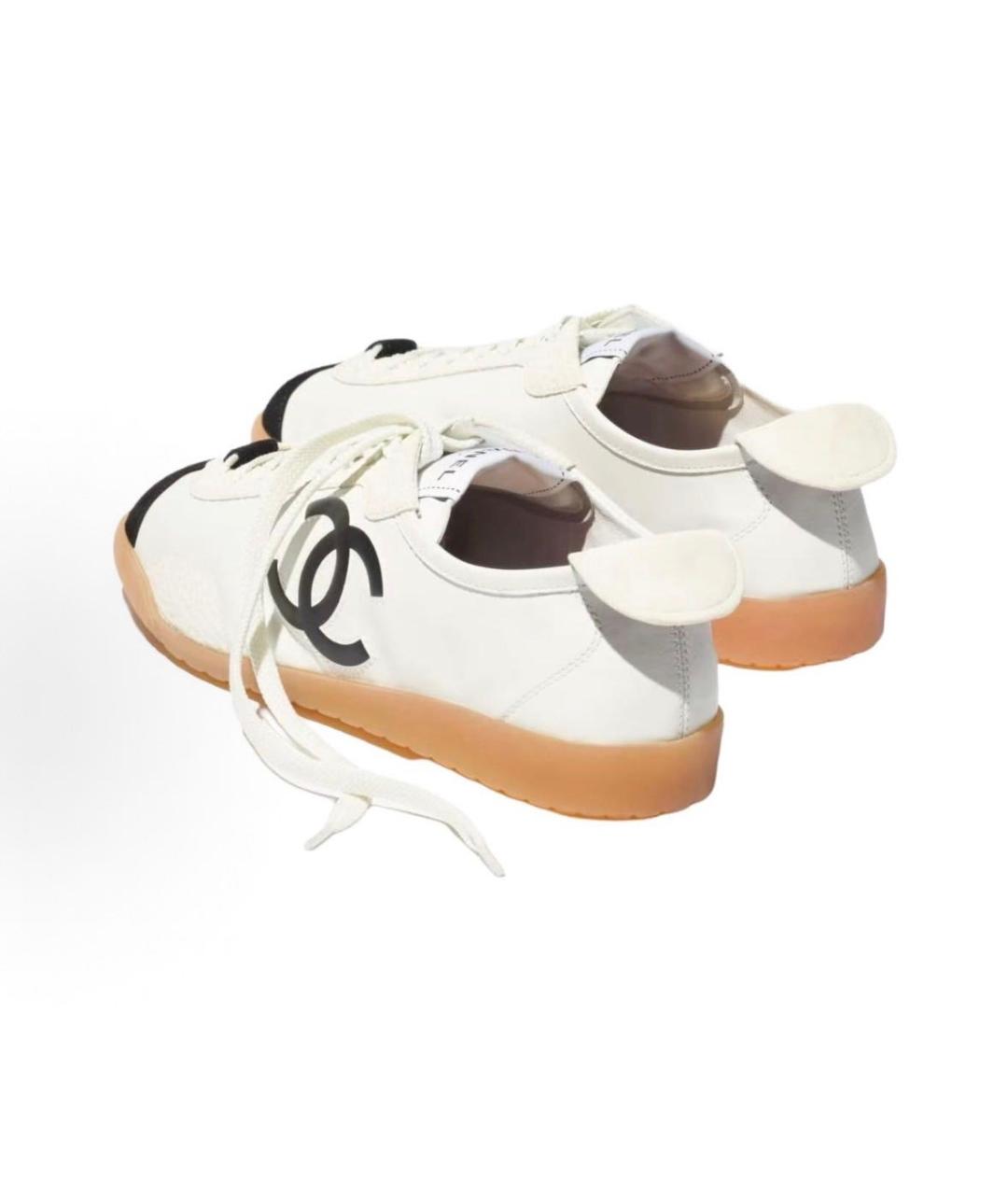 CHANEL Белые кожаные кеды, фото 3