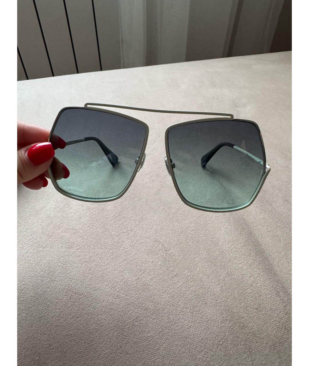 MAX MARA Зеленые металлические солнцезащитные очки, фото 8