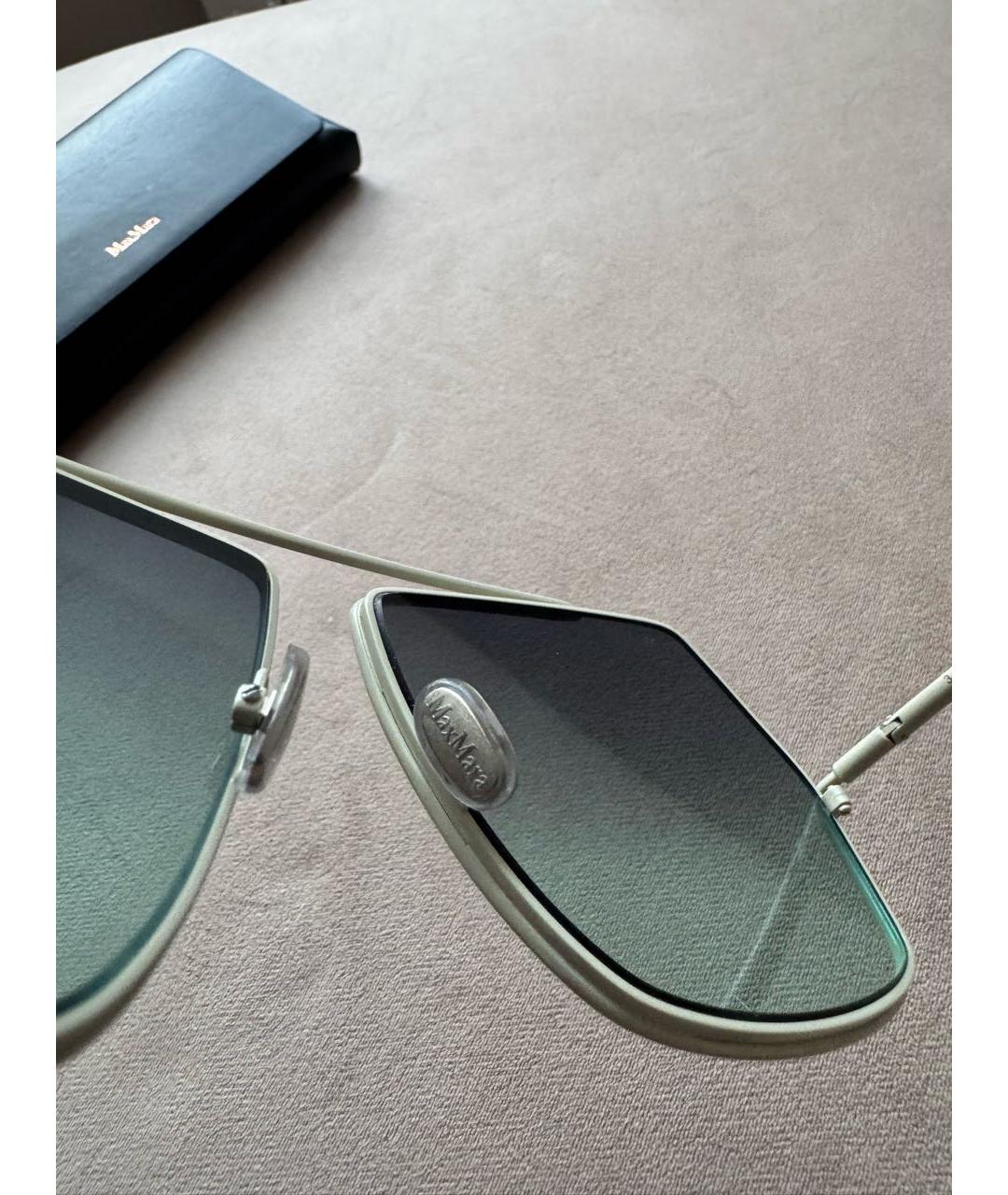 MAX MARA Зеленые металлические солнцезащитные очки, фото 5