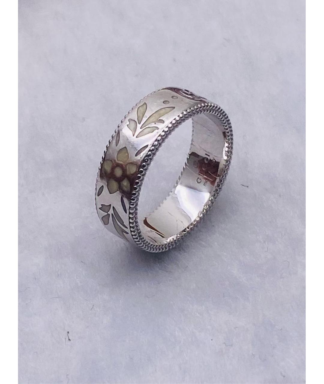 GUCCI Серебряное кольцо из белого золота, фото 4