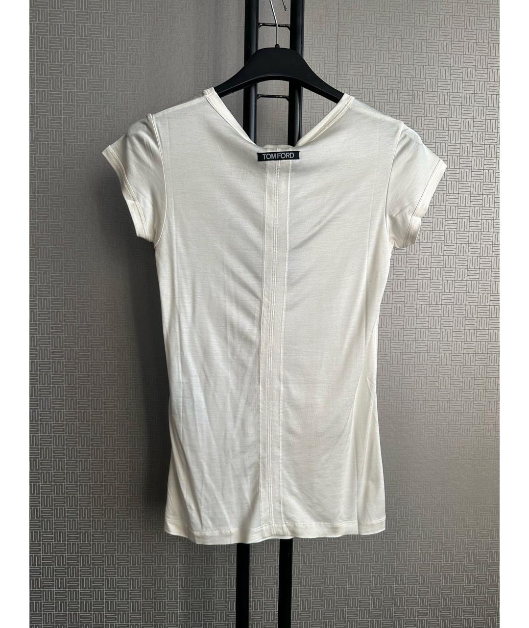 TOM FORD Белая шелковая футболка, фото 2