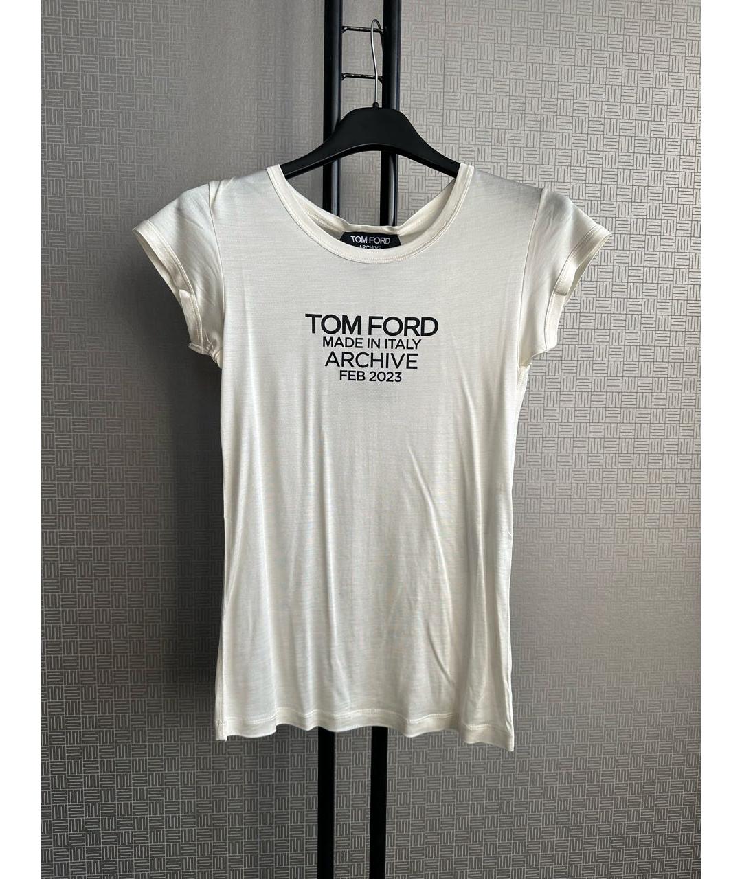 TOM FORD Белая шелковая футболка, фото 7