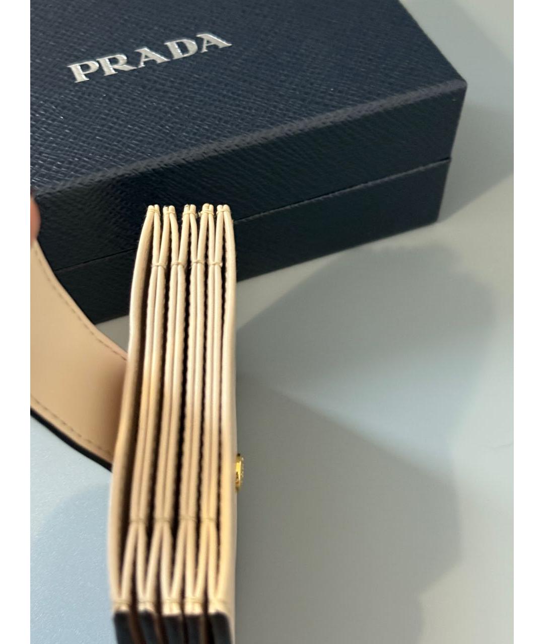 PRADA Бежевый кожаный кардхолдер, фото 7