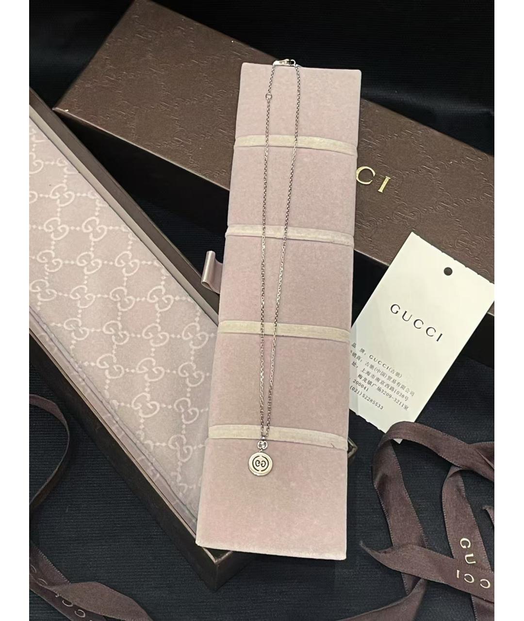 GUCCI Серебряная подвеска из белого золота, фото 4