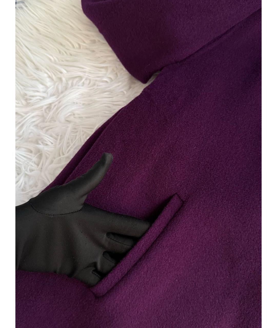 MAX MARA STUDIO Фиолетовое шерстяное пальто, фото 6
