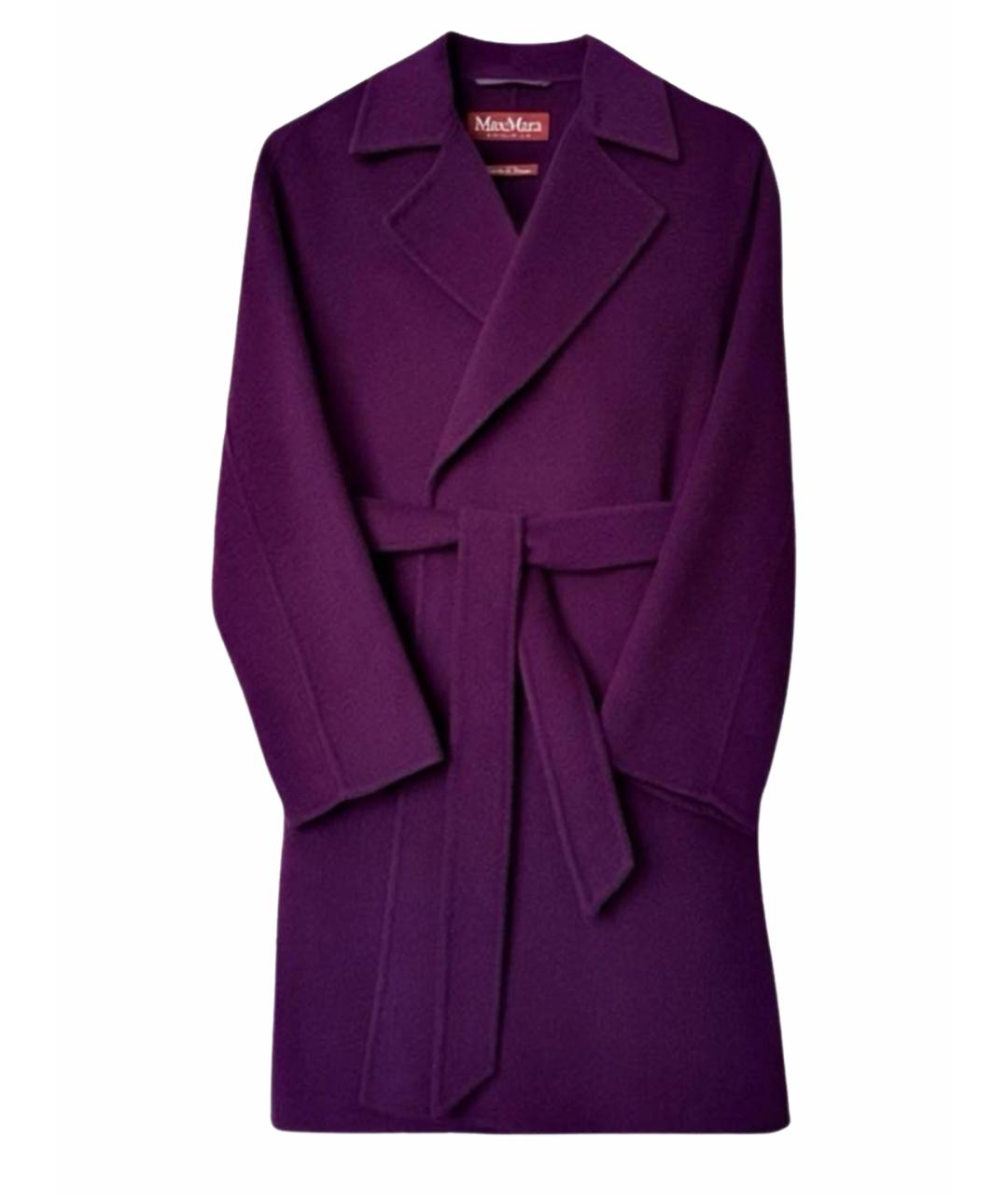 MAX MARA STUDIO Фиолетовое шерстяное пальто, фото 1