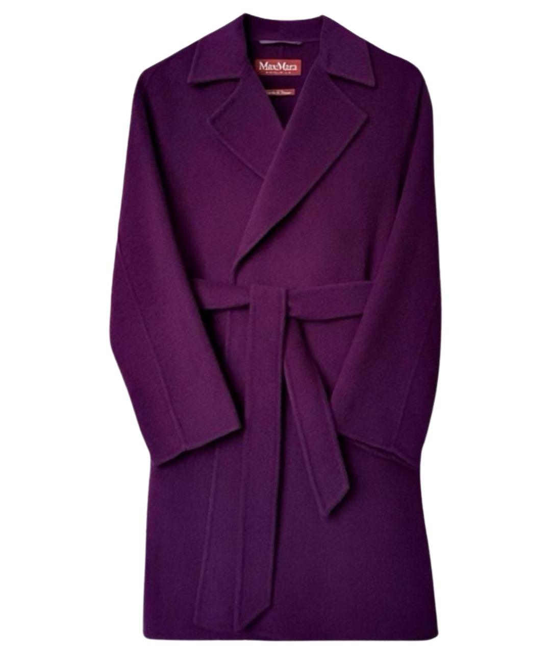 MAX MARA STUDIO Фиолетовое шерстяное пальто, фото 10