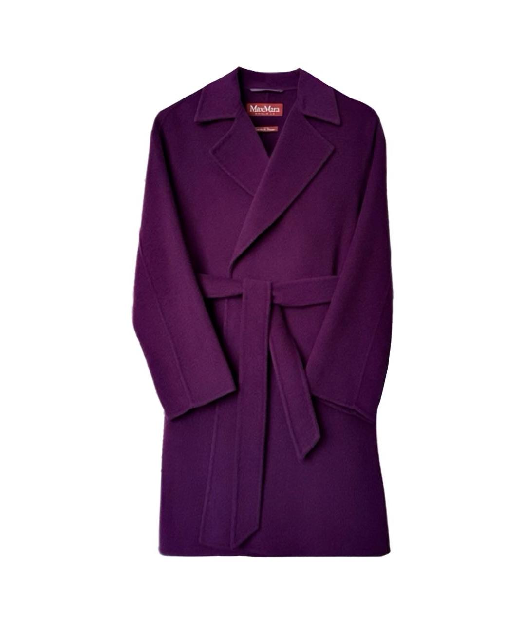 MAX MARA STUDIO Фиолетовое шерстяное пальто, фото 9