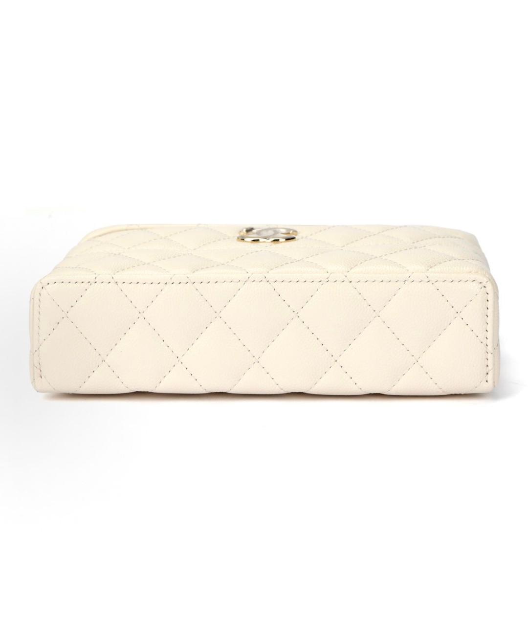 CHANEL Бежевая кожаная сумка через плечо, фото 4