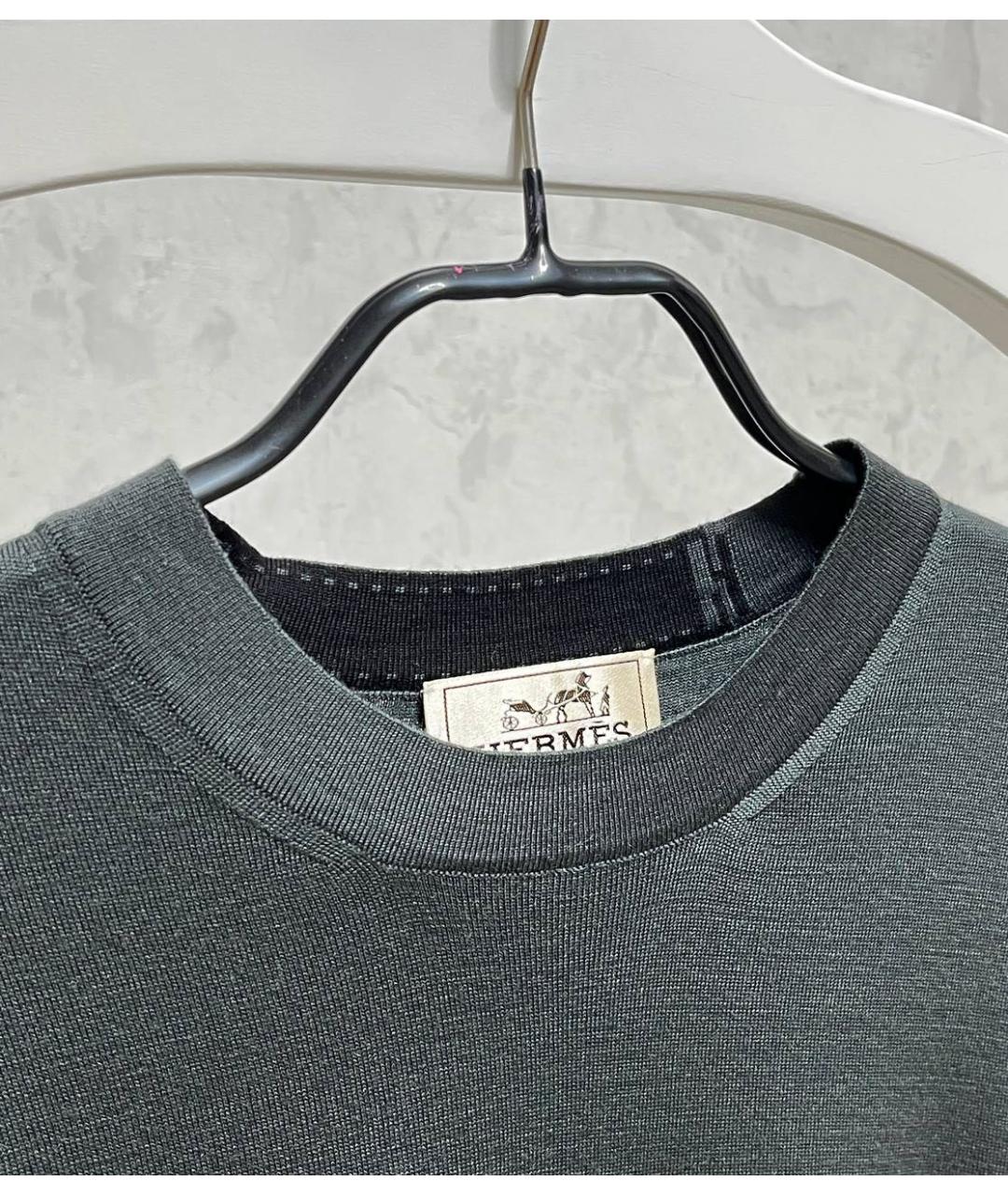 HERMES Антрацитовый шерстяной джемпер / свитер, фото 4