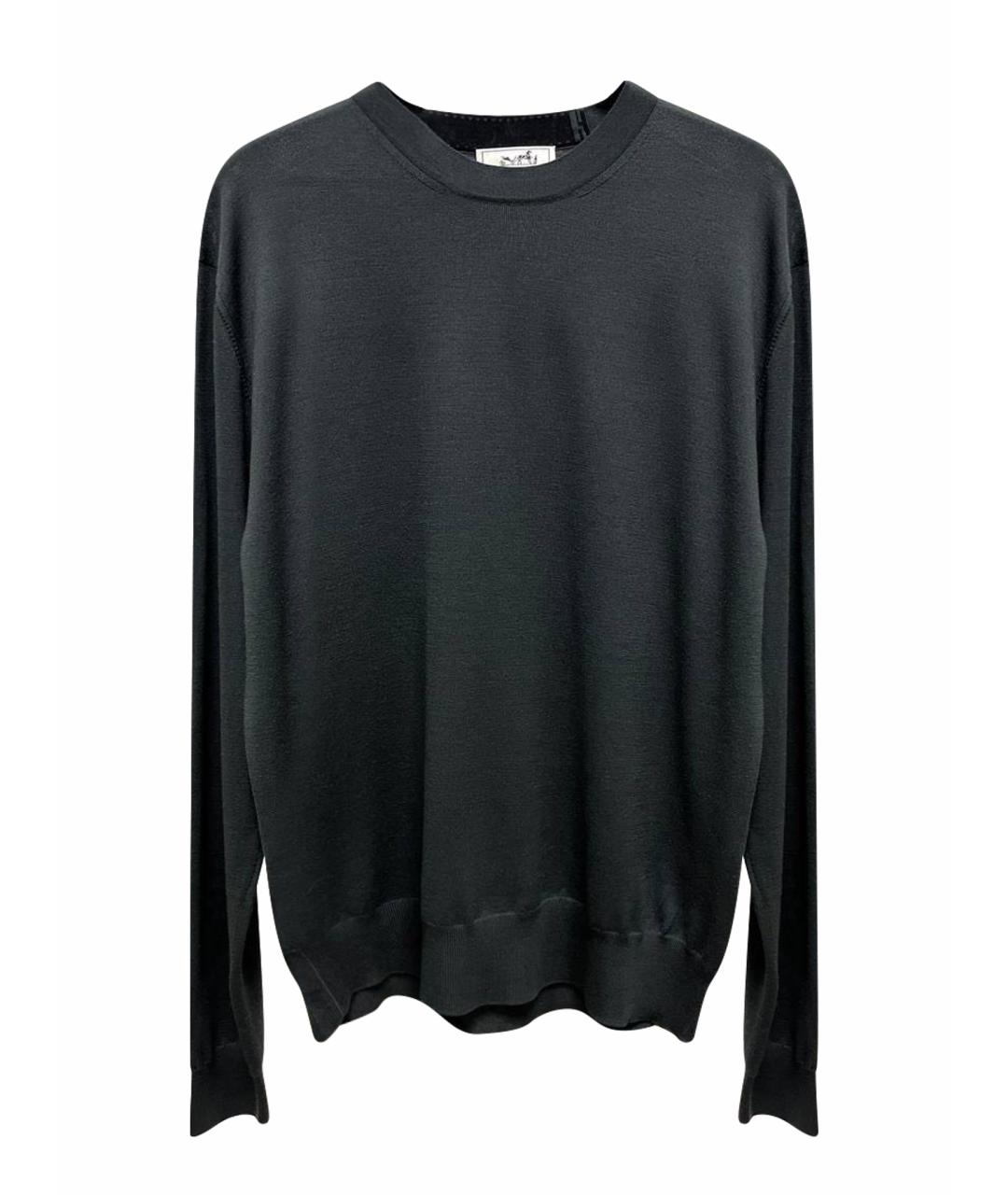 HERMES Антрацитовый шерстяной джемпер / свитер, фото 1
