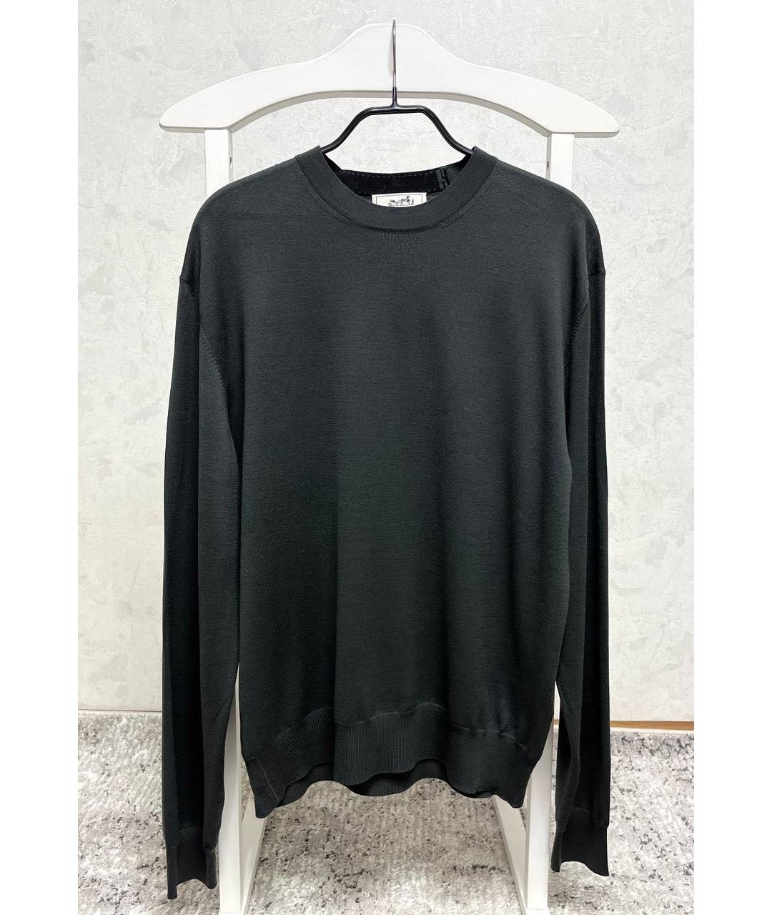 HERMES Антрацитовый шерстяной джемпер / свитер, фото 9