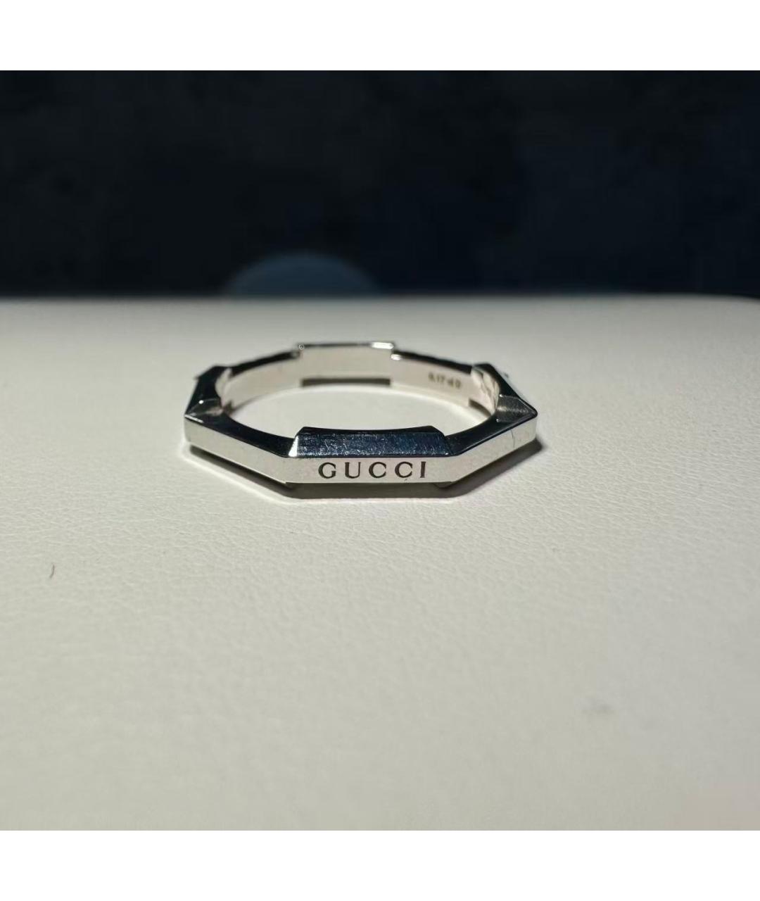 GUCCI Серебряное кольцо из белого золота, фото 5