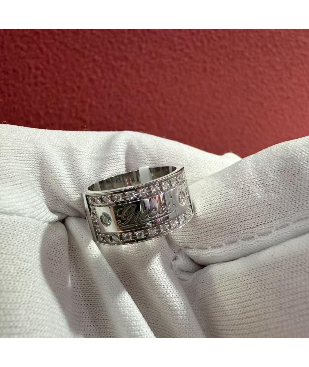 GUCCI Серебряное кольцо из белого золота, фото 5