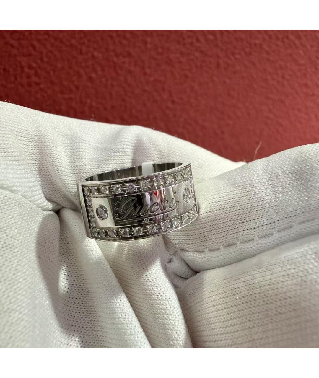 GUCCI Серебряное кольцо из белого золота, фото 6