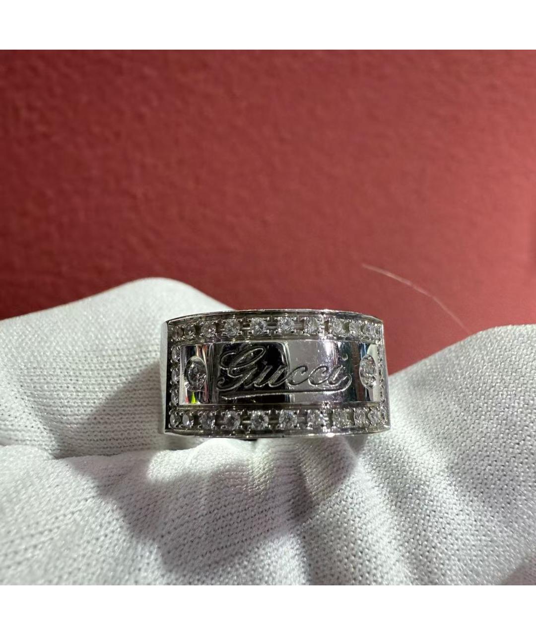 GUCCI Серебряное кольцо из белого золота, фото 4