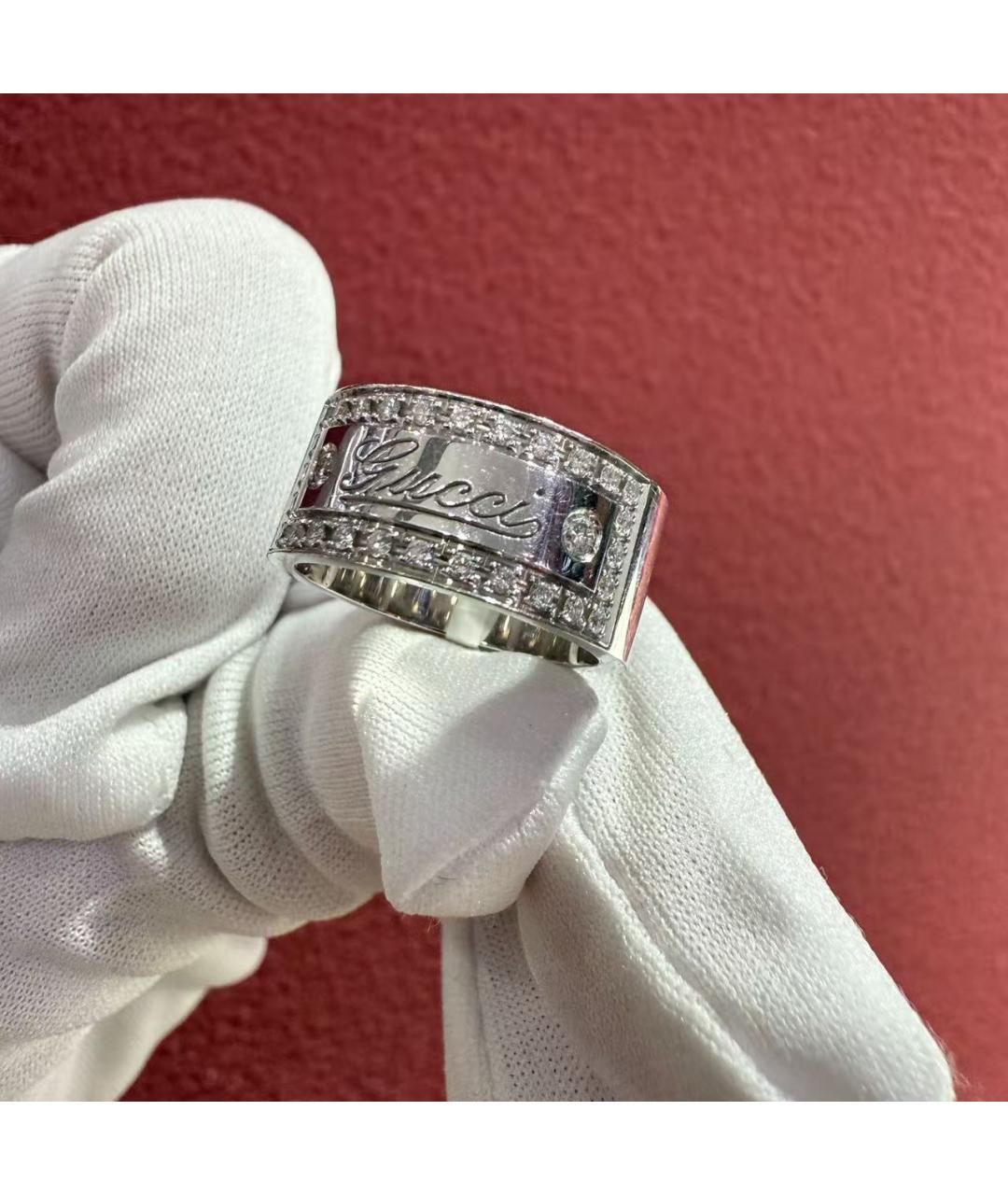 GUCCI Серебряное кольцо из белого золота, фото 3