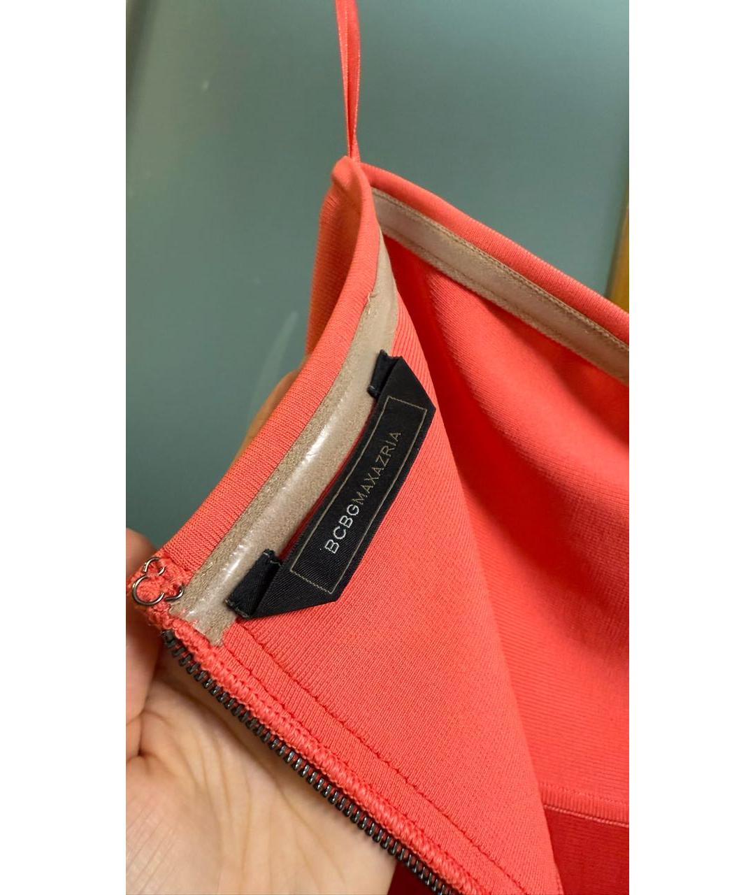 BCBG MAXAZRIA Коралловое вискозное коктейльное платье, фото 3