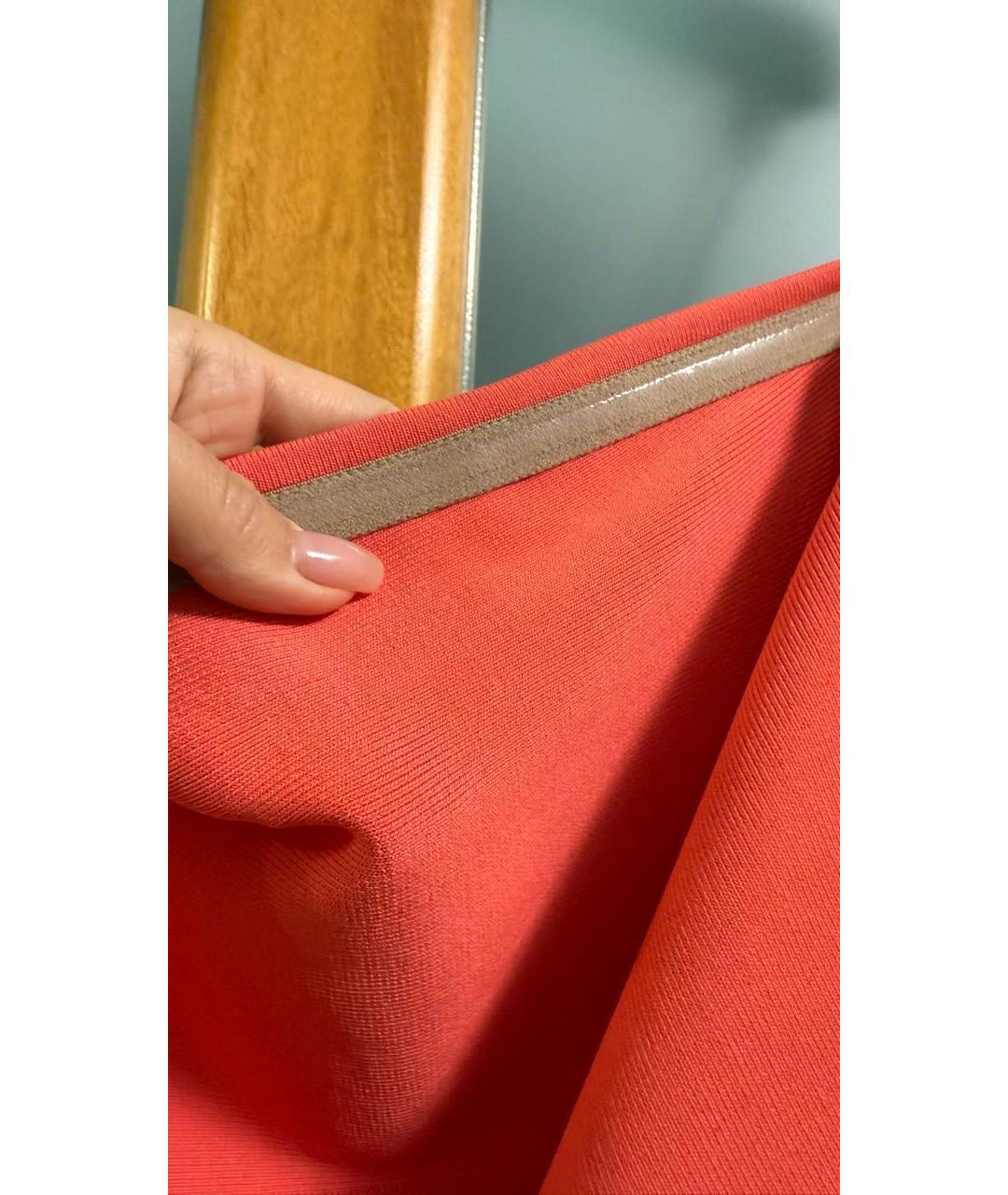 BCBG MAXAZRIA Коралловое вискозное коктейльное платье, фото 4