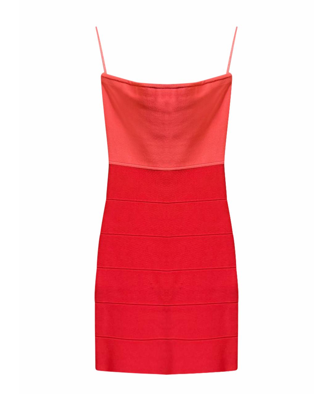 BCBG MAXAZRIA Коралловое вискозное коктейльное платье, фото 1