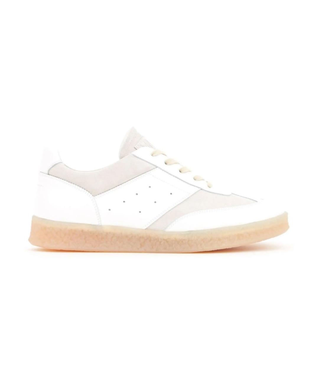 MM6 MAISON MARGIELA Бежевые кожаные кеды, фото 7