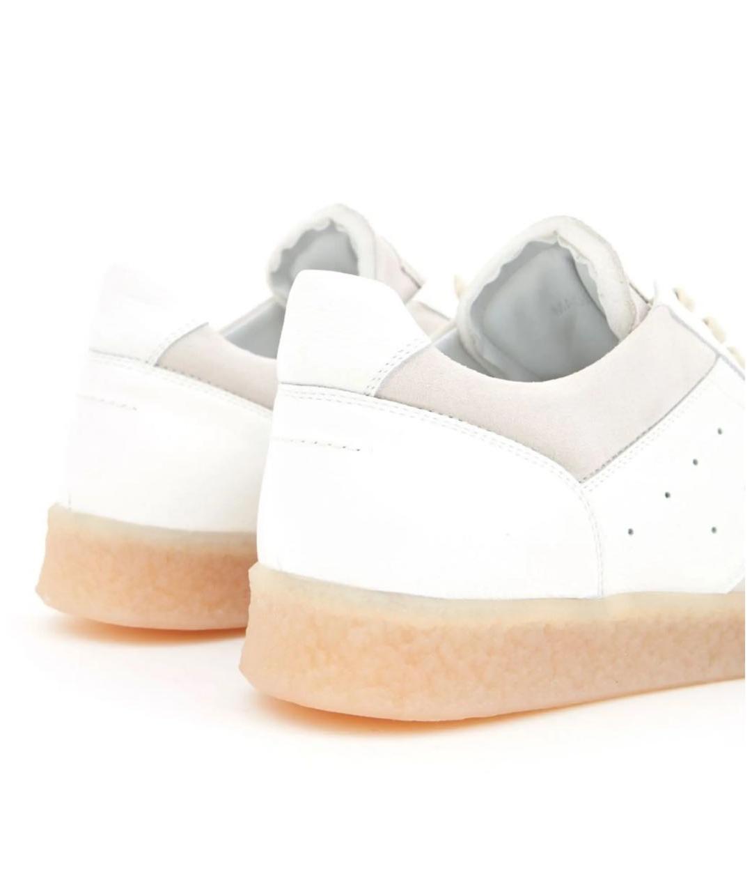 MM6 MAISON MARGIELA Бежевые кожаные кеды, фото 4