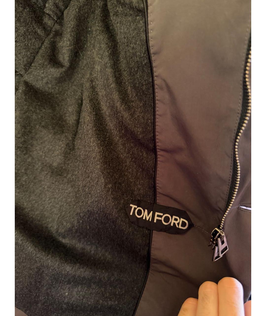 TOM FORD Серый полиамидовый пуховик, фото 5