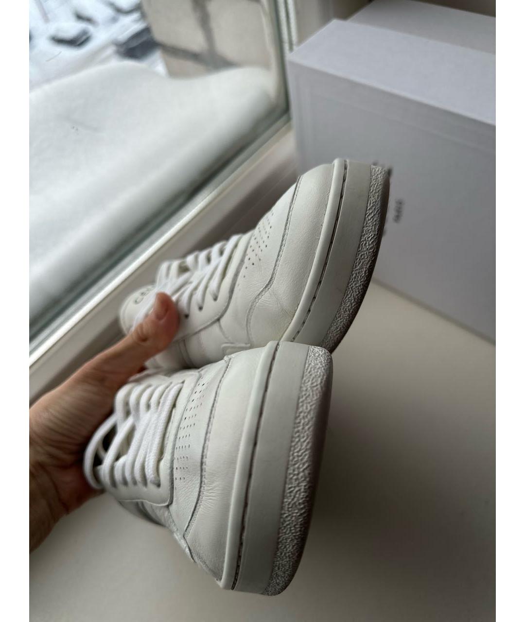 CELINE Белые кожаные кроссовки, фото 7