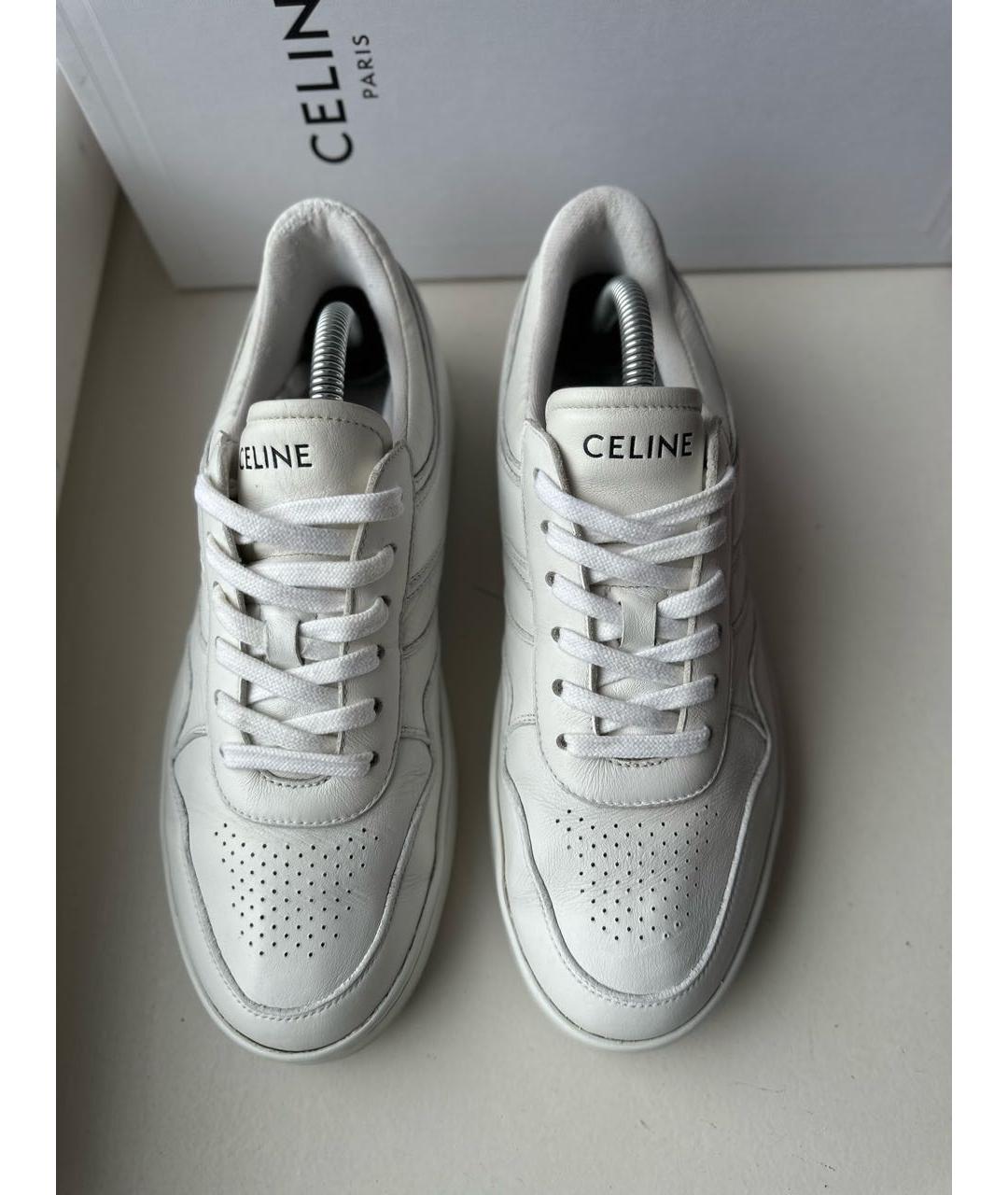 CELINE Белые кожаные кроссовки, фото 2